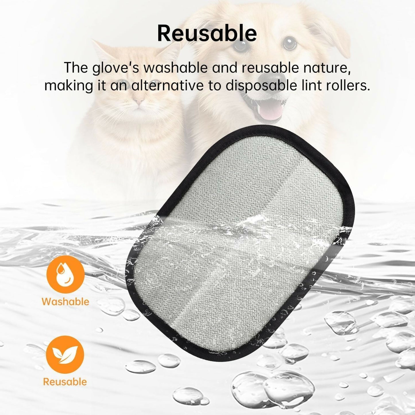 Upgraded Electrostatic Pet Hair Remover Gloves Reusable Cat & Dog Hair Removal Tool for Furniture, Couch, Carpet & Curtains Gentle Grooming Glove for Pets (Pack of 1)