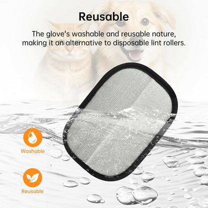Upgraded Electrostatic Pet Hair Remover Gloves Reusable Cat & Dog Hair Removal Tool for Furniture, Couch, Carpet & Curtains Gentle Grooming Glove for Pets (Pack of 1)