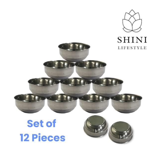 SHINI LIFESTYLE Stainless-Steel Vegetable Bowl /katori Set (Pack of 12) - HalfPe