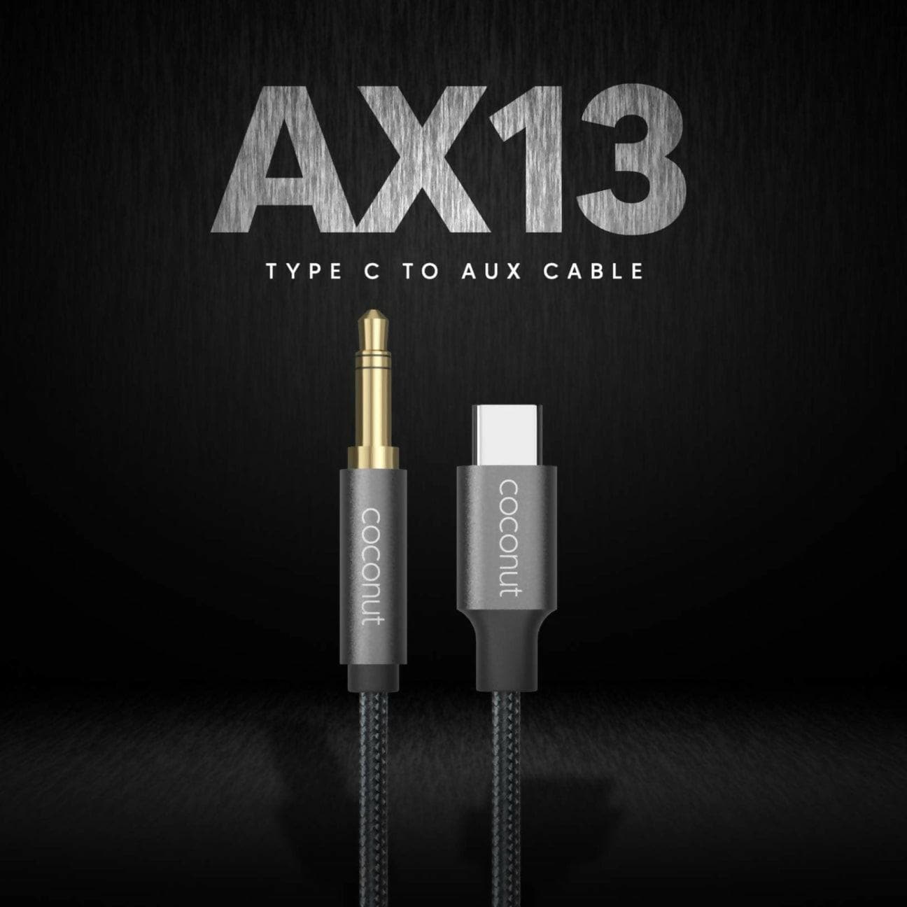 AX13 Type C to 3.5mm AUX Audio 1M Cable, Nylon Braided - HalfPe