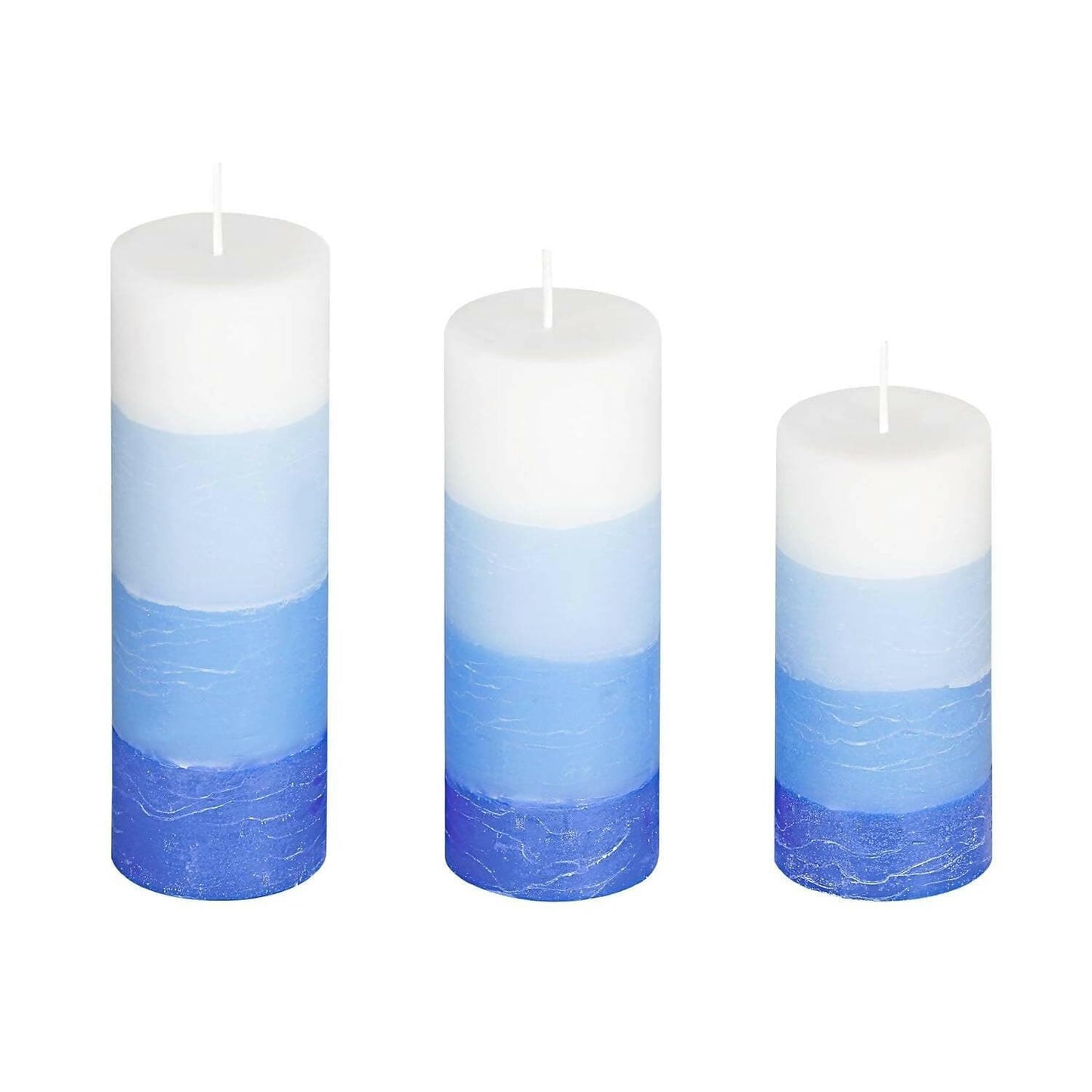 PROSPERRO LUMO by Parkash Candle Set of 3 Fragrance Pillar Candles Shade Finish (Blue - Ocean Blue) - HalfPe