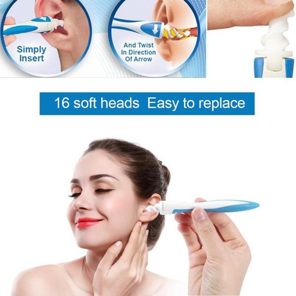 Smart Swab Silicone Easy Earwax Removal With 16 Replacement Disposable Soft Tipsear Wax