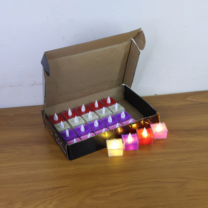 Set Of 24 Multi-color Led Tealight Candles