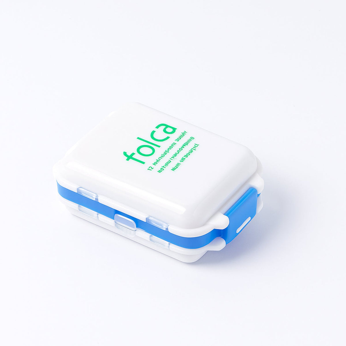 Portable Blue Dual-sided Pill Organizer Box 8-Compartment Pocket Medicine Case with Secure Snap Locks – Moisture-Resistant(1 Pc) HP DD