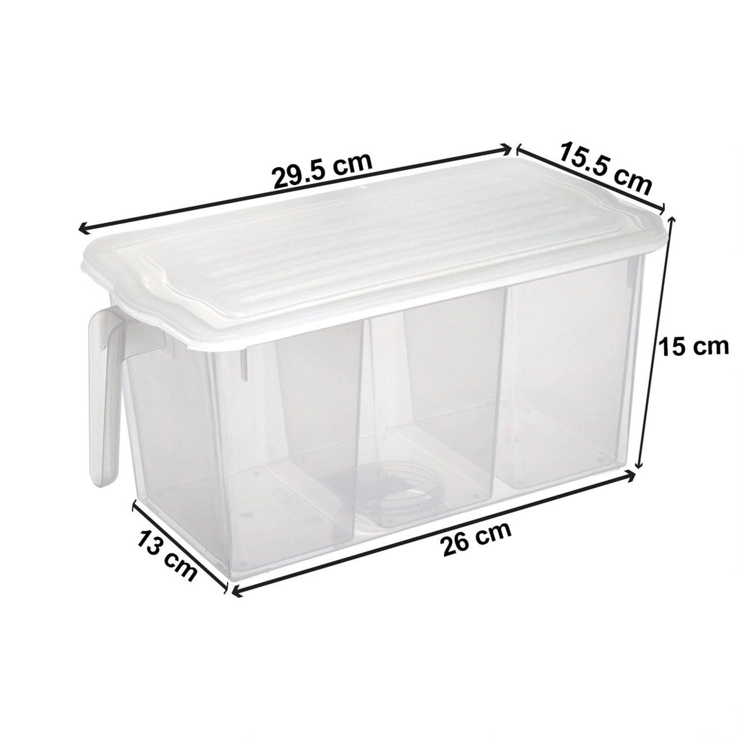 3-in-1 Airtight Refrigerator Organizer Box with Handle