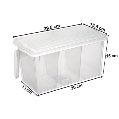 3-in-1 Airtight Refrigerator Organizer Box with Handle
