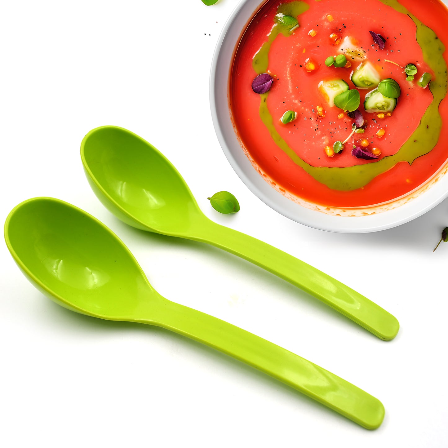 Plastic Spoon Kitchen Multipurpose Serving Ladle For Frying Serving Turner Curry Ladle Serving Rice Spoon Used While Eating And Serving Food Stuffs Etc (2 Pcs Set  10 Inch )