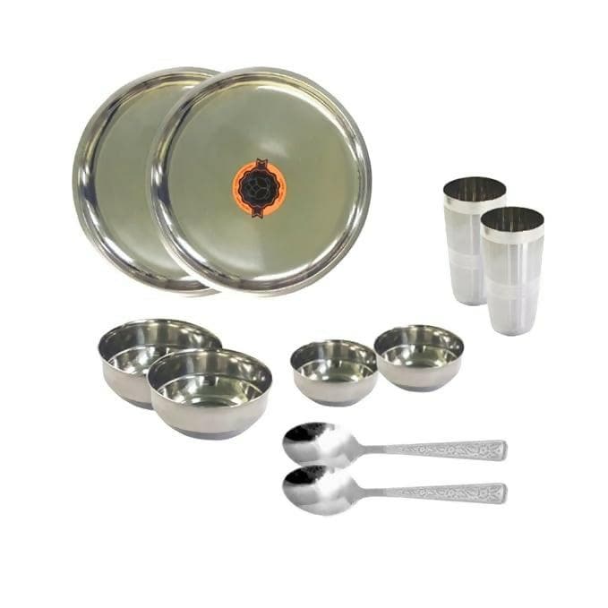 SHINI LIFESTYLE Stainless Steel Dinner Set of 5Pc|Kitchen Set for Home | Heavy Gauge (pack of 10) - HalfPe