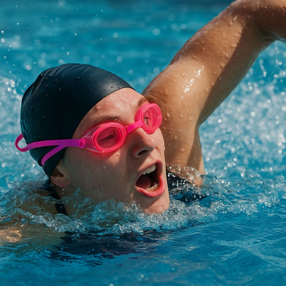 Swimming Goggles With Adjustable Clear Vision Anti-fog Waterproof Swimming Goggles HP DD