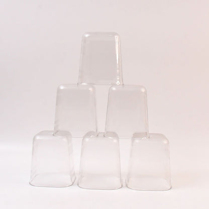 6-Piece Transparent Diamond Glass Set – Medium Size for Water, Juice & More