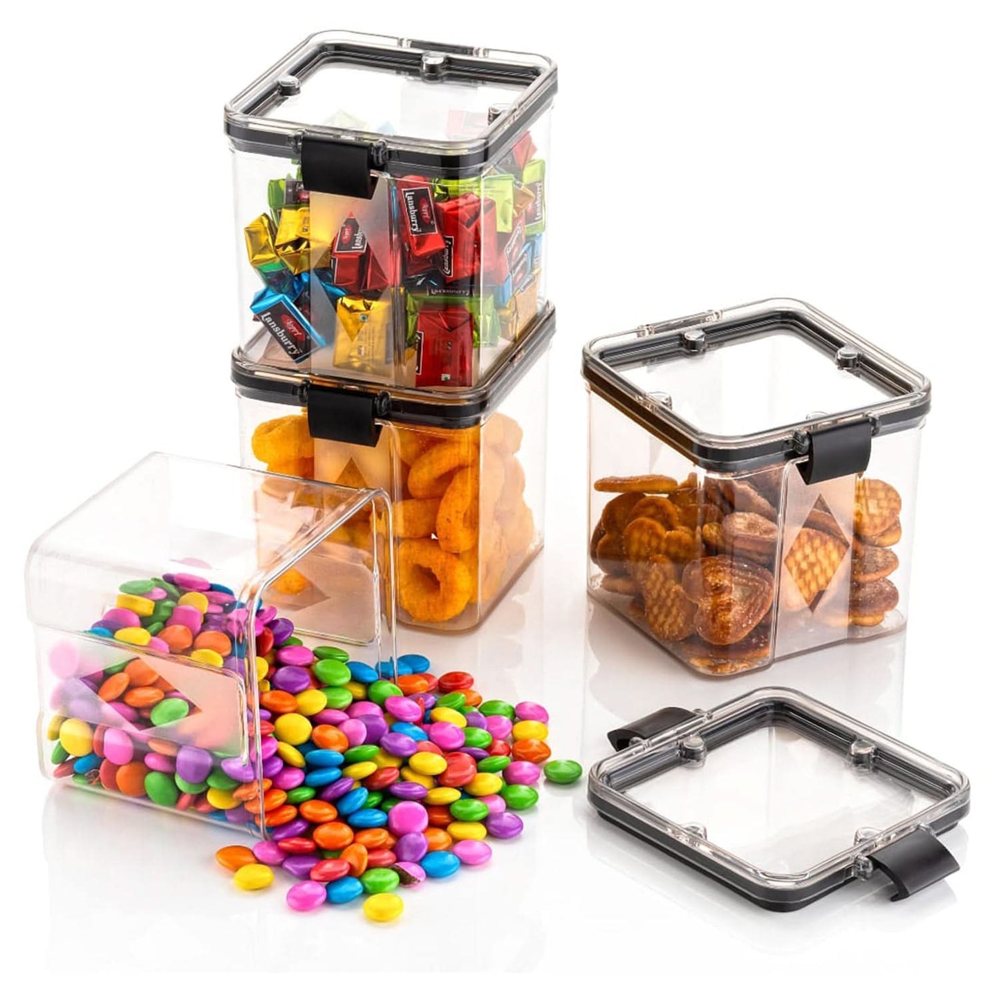4Pc Square 700ml Food Storage Containers