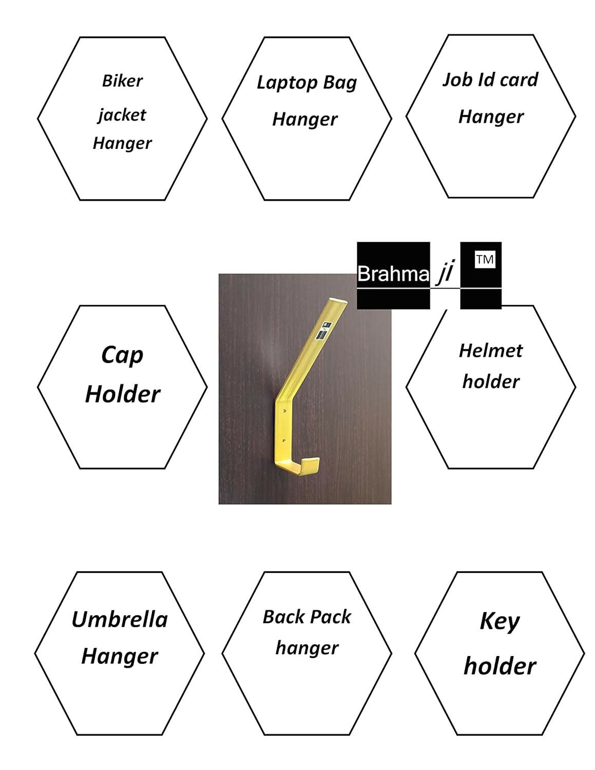 Brahmaji™ Multi-Purpose Heavy Duty Wall Mount Hanger Helmet Holder WiNNY