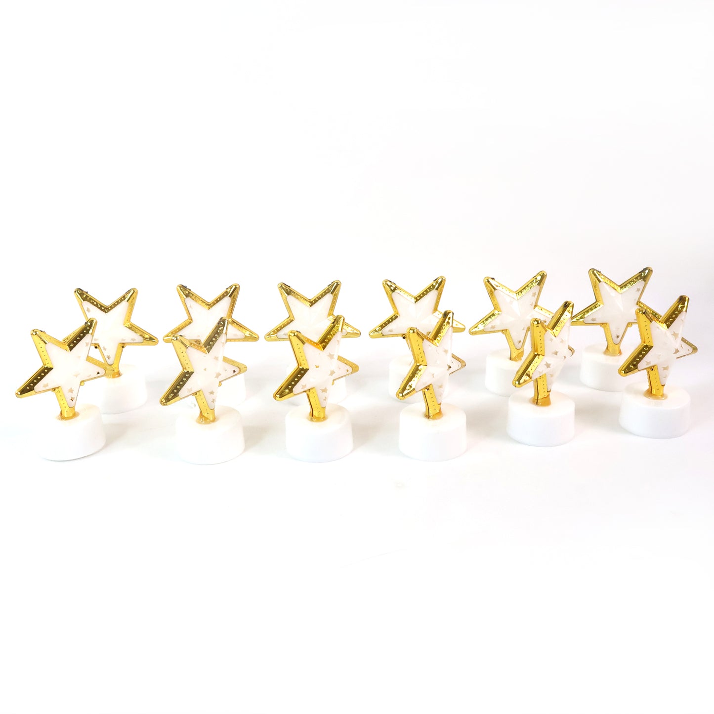Decorative Star Shaped Flameless LED Candles with  Flickering Light for Home Décor (12 Pc)