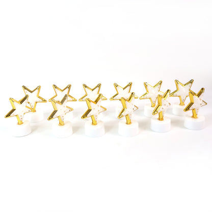 Decorative Star Shaped Flameless LED Candles with  Flickering Light for Home Décor (12 Pc)