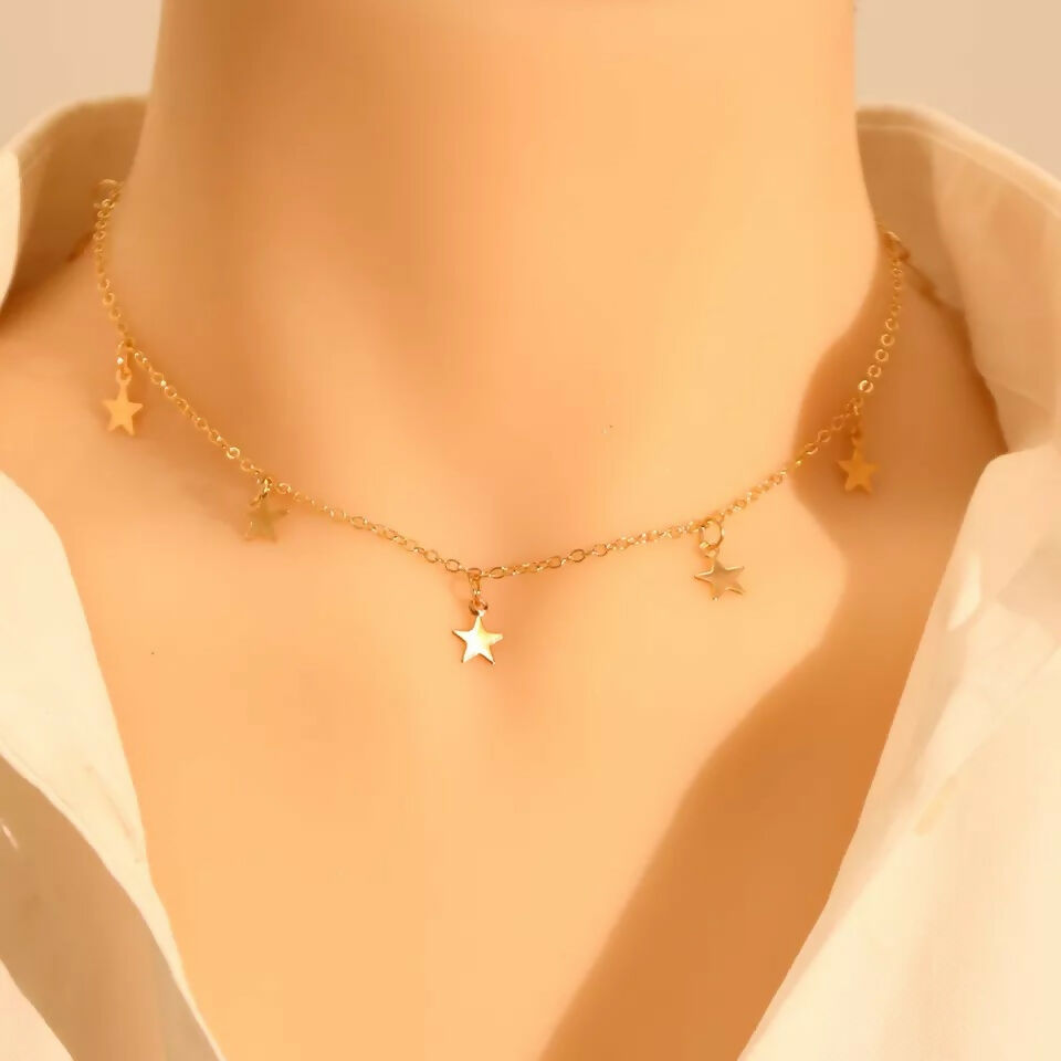 Rainbow Pendant & Star Charm Necklace Set (2 Pieces)