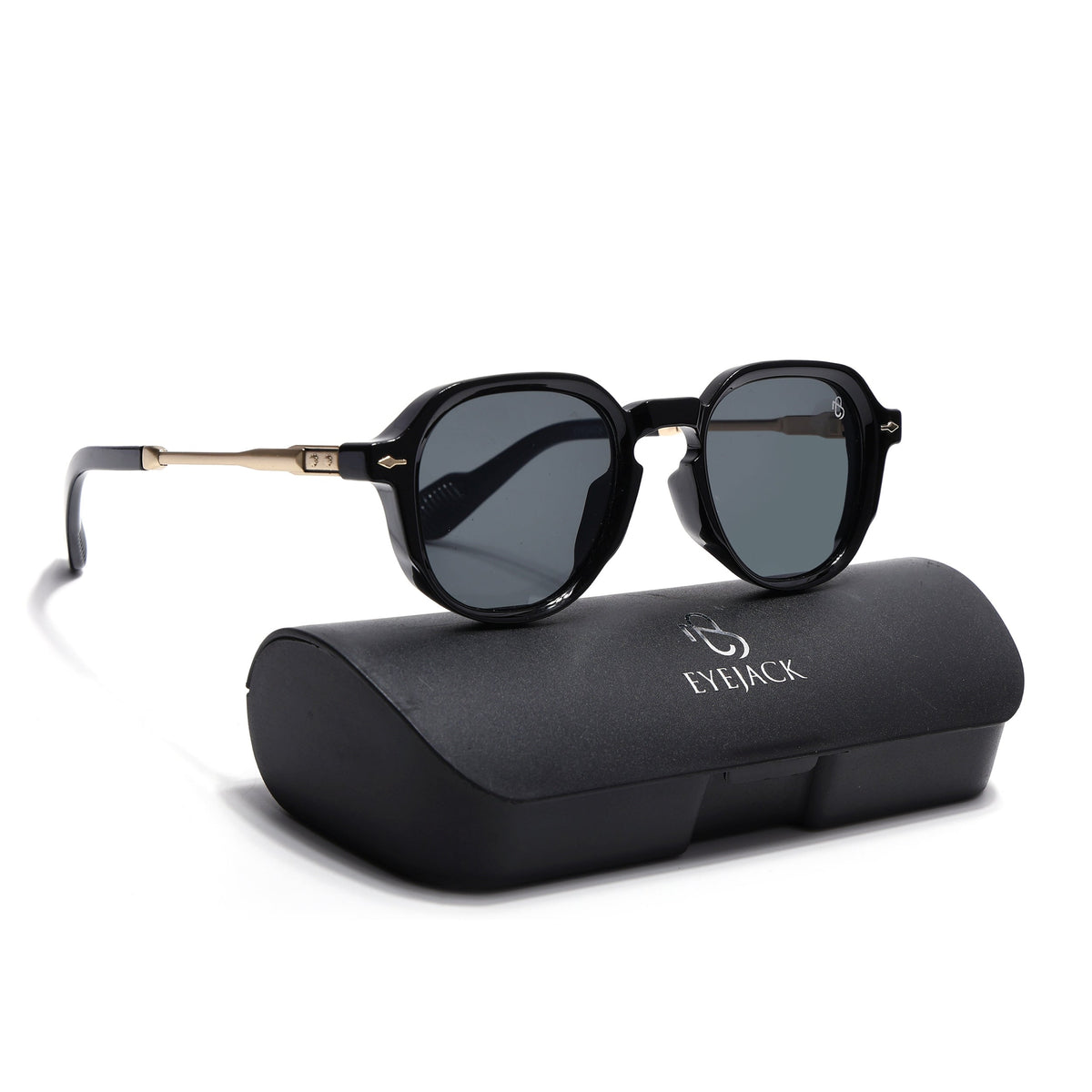 Pearl Black Wayfarer Sunglasses for Men and Women - Style 2216 - with box packaging