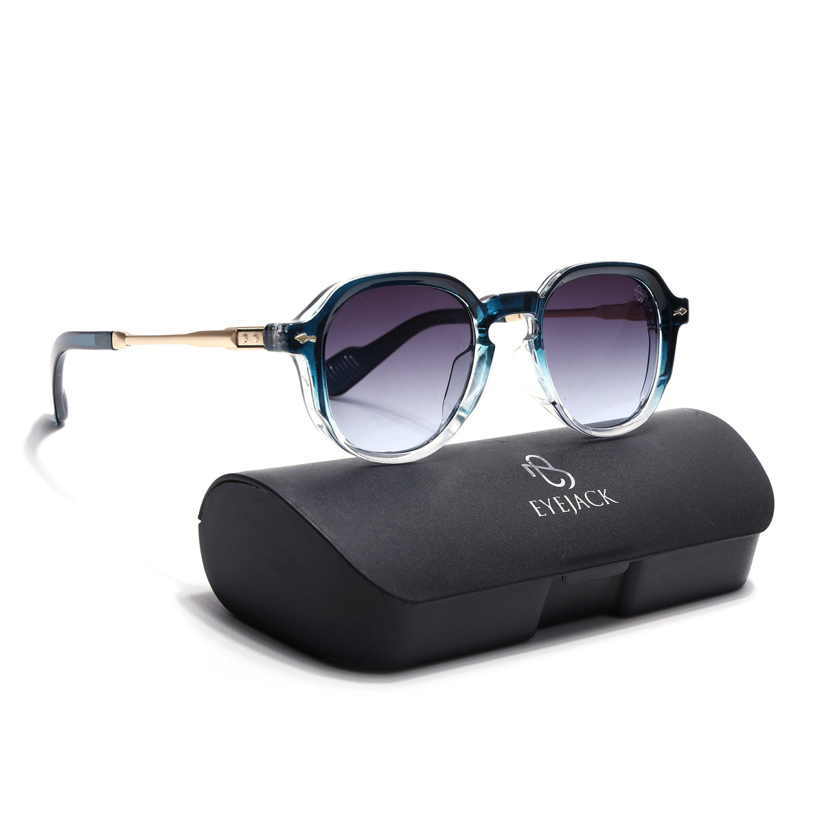 Pearl Blue & Clear Wayfarer Sunglasses for Men and Women - with box packaging