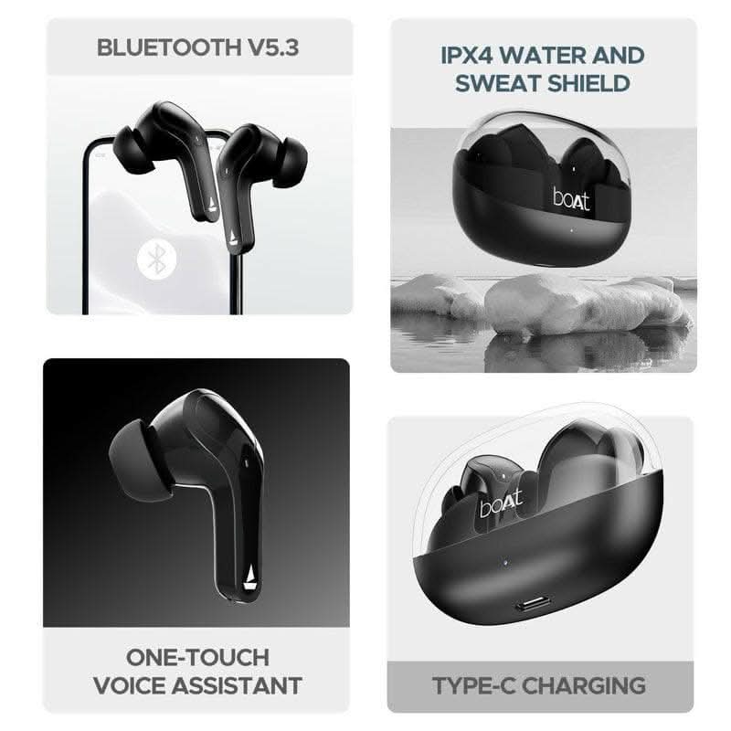 BoAt Airdopes 311 PRO Wireless Earbuds with 50 Hours Playback, Dual Mics with ENx™ Technology, BEAST™ Mode, ASAP™ Charge - HalfPe