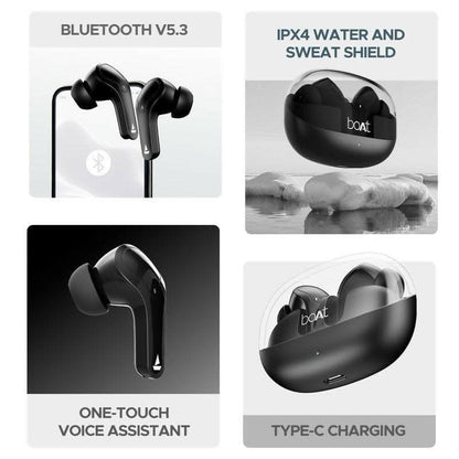 BoAt Airdopes 311 PRO Wireless Earbuds with 50 Hours Playback, Dual Mics with ENx™ Technology, BEAST™ Mode, ASAP™ Charge - HalfPe