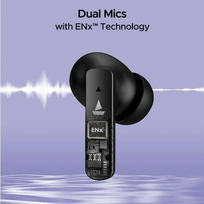 BoAt Airdopes 91 Wireless Earbuds with 45 Hours Playback, BEAST™ Mode, ASAP™ Charge, Dual Mics with ENx™ Technology - HalfPe