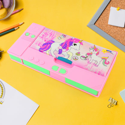 Multi Purpose Gadget Jumbo Pencil Box Compass With Calculator Jumbo 2 Side Slot Geometry Box Compass Use School  Traveling  Studio