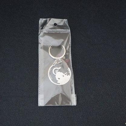 Devotional Jai Shri Ram Metal Keychain Crescent Silhouette Tag with Lord Hanuman Motif- (1 Pc)