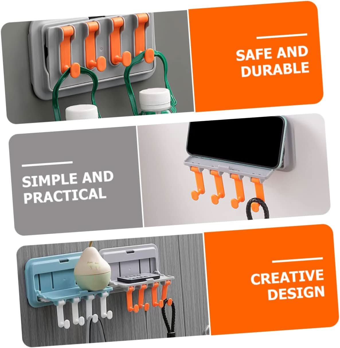 Multi-purpose Foldable Wall Mounted Hook Rack