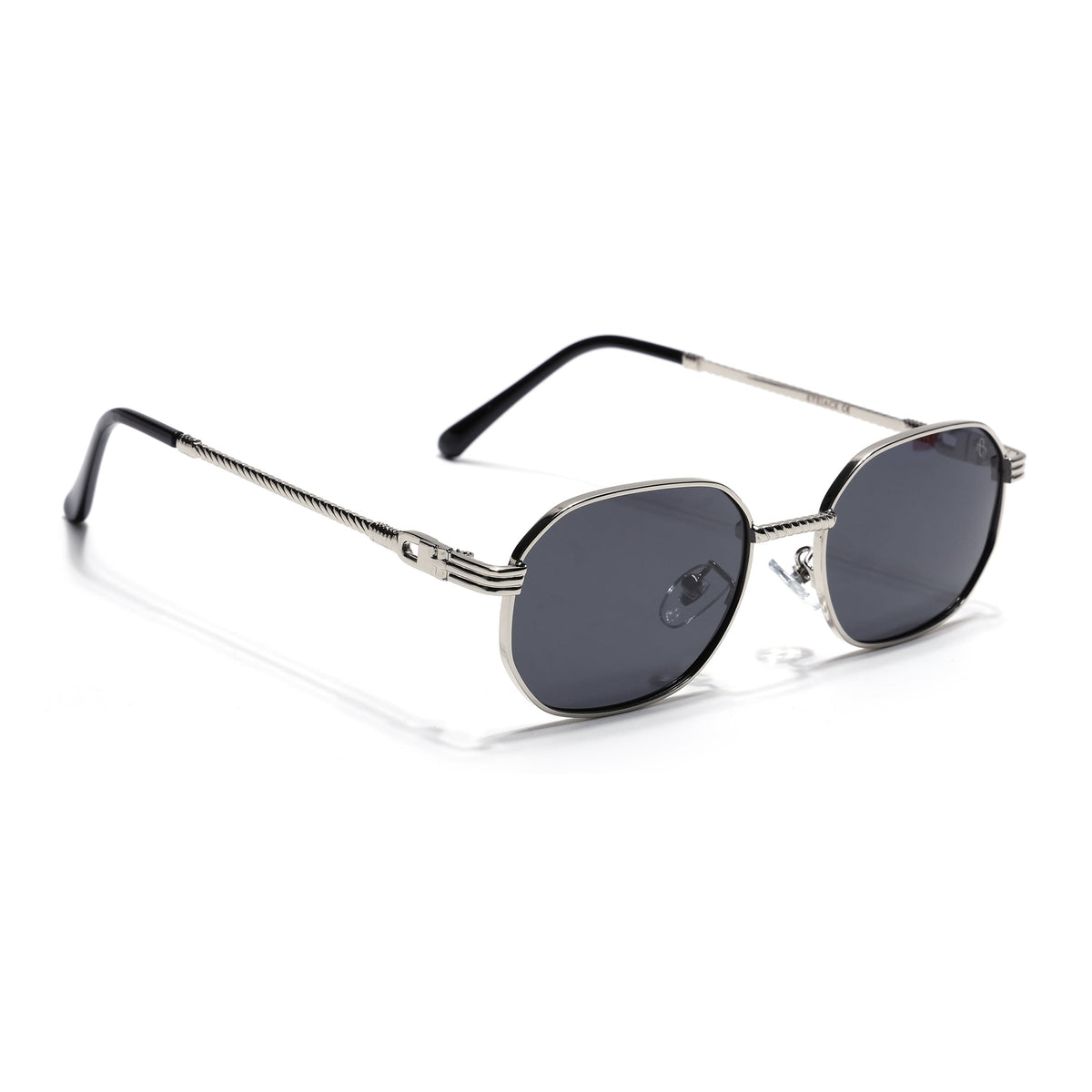 Imperial Silver Rectangle Sunglasses for Men and Women - view 2