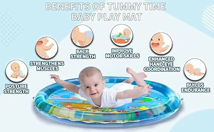 Inflatable Baby Water Play Mat Leakproof Tummy Time Toy & Fun Activity Center for Kids – Indoor & Outdoor Use, Multicolour (Pack of 1)