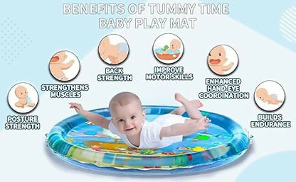 Inflatable Baby Water Play Mat Leakproof Tummy Time Toy & Fun Activity Center for Kids – Indoor & Outdoor Use, Multicolour (Pack of 1)