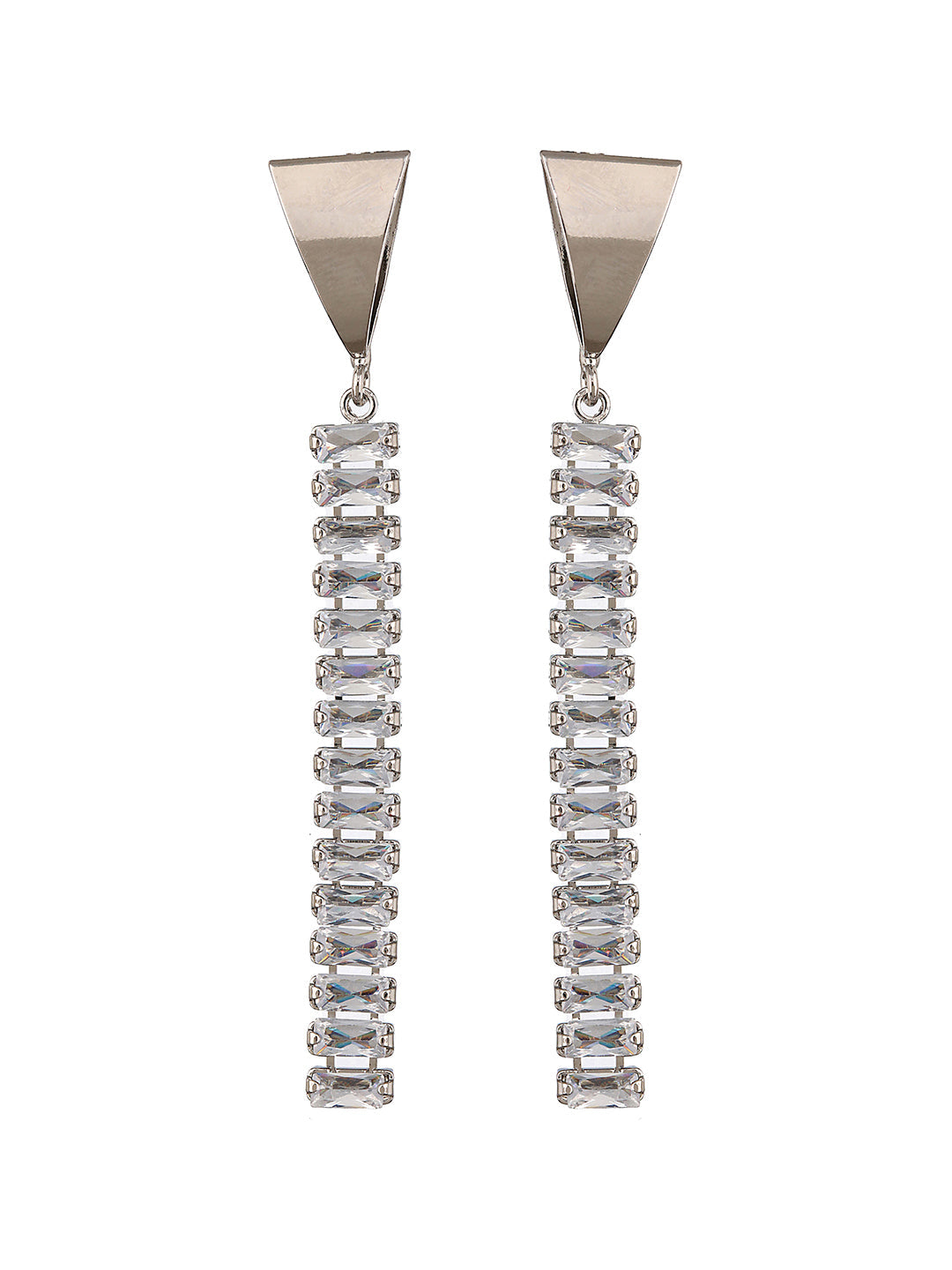 Jazz And Sizzle Silver Plated Contemporary Drop Earrings