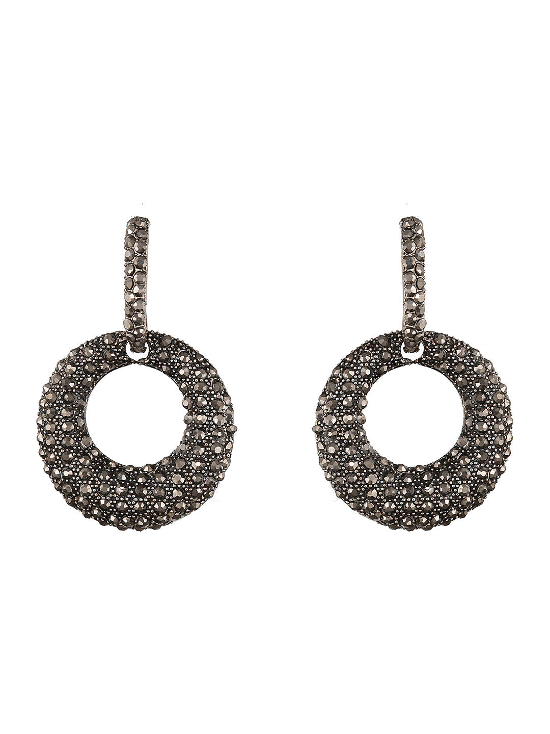 Gold Plated Circular Drop Earrings