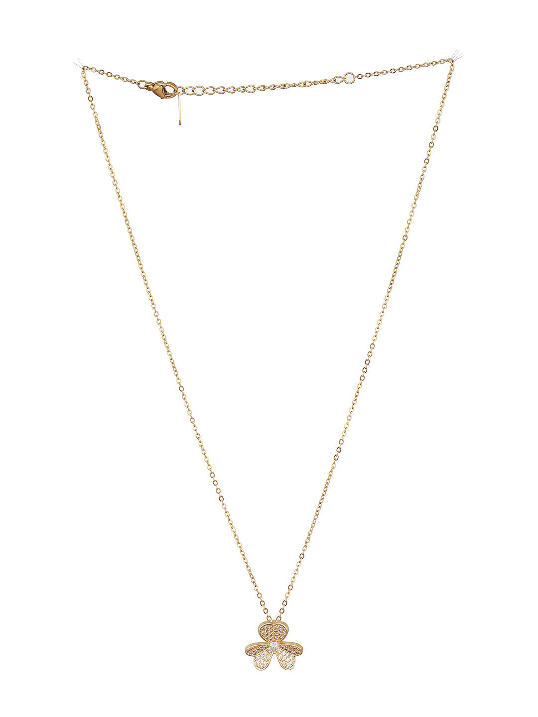 Jazz And Sizzle Gold-Plated CZ-Studded Pendant Chain