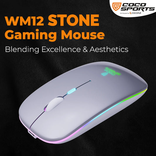 WM12 Stone Rechargeable Wireless Mouse(White)