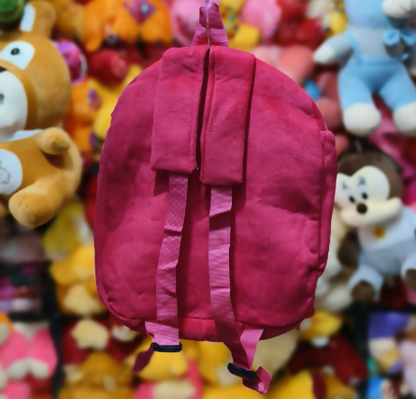 Double-Faced Teddy Plush School Bag for Kids (Rose)