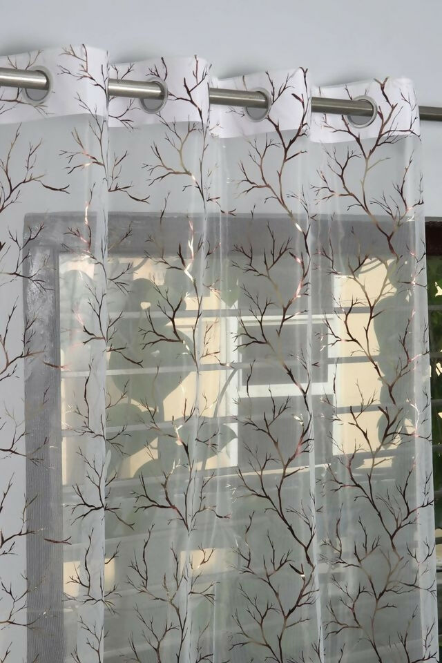 Shree Decor Sheer Transparent Net Curtain – Design 6 (900 Series) | 5FT | Lightweight Decorative for Door, Window & Pooja Room