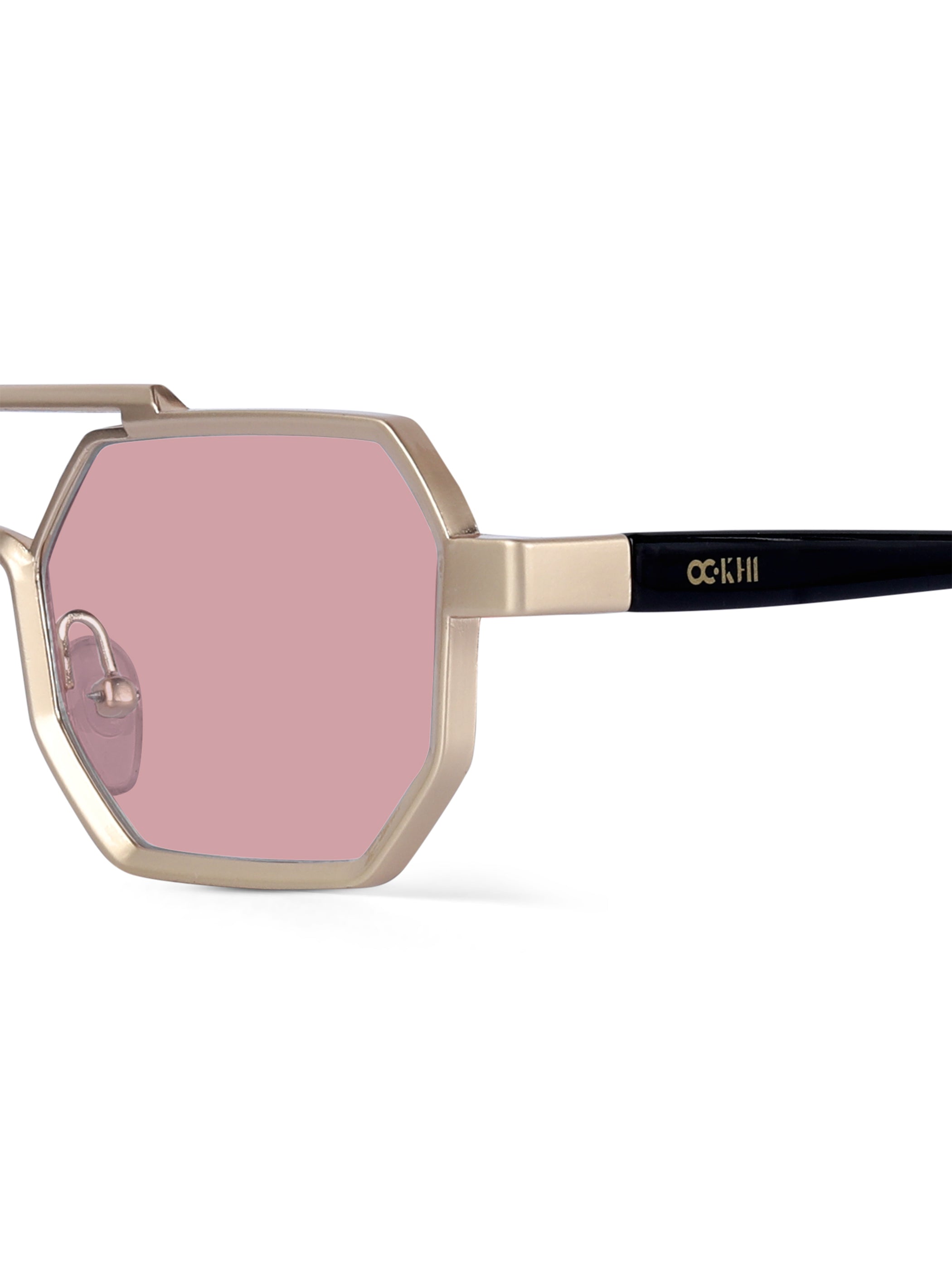 Pink Ockhi Exhale Pink Hexagonal Sunglasses - View 2