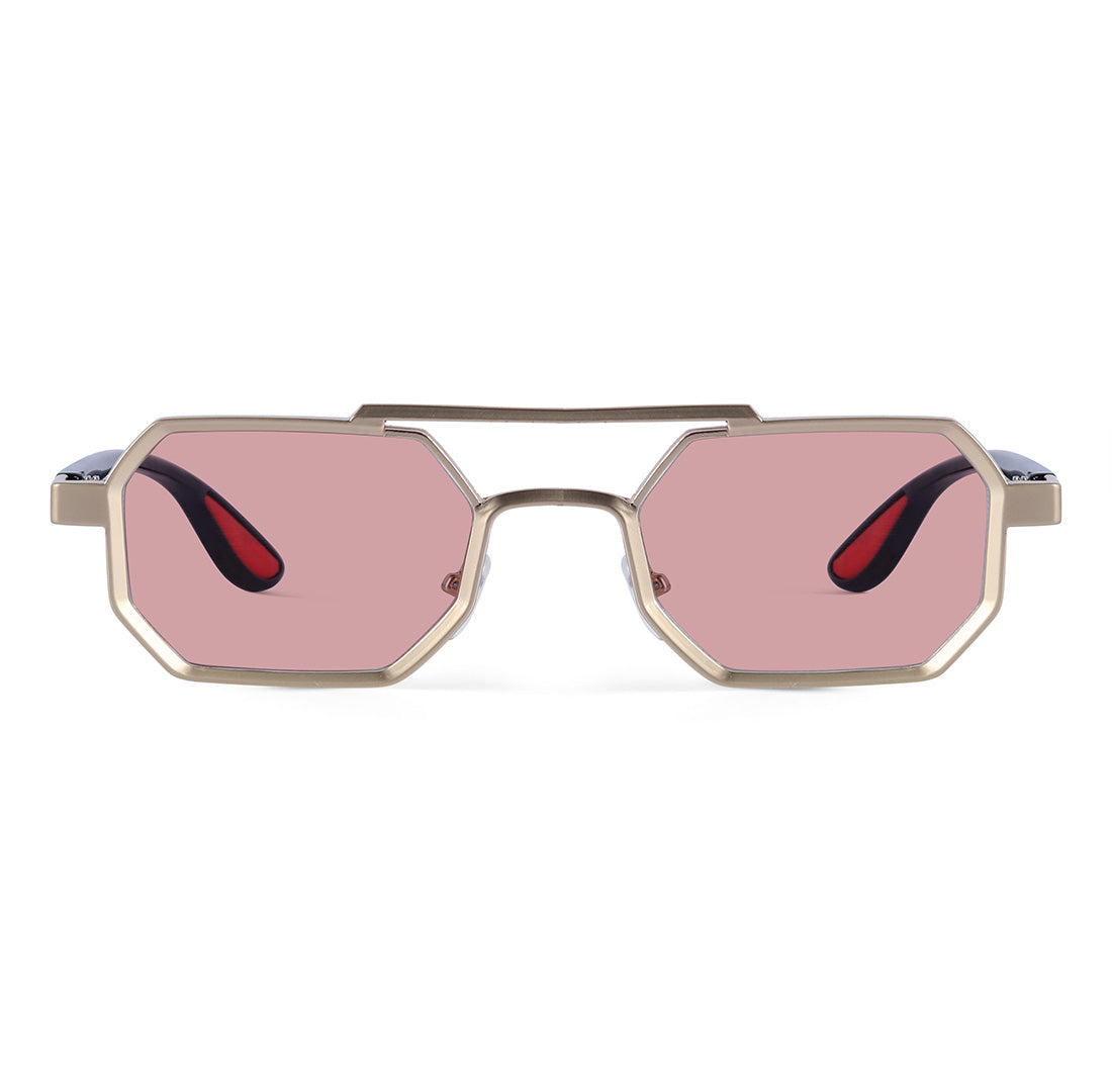 Pink Ockhi Exhale Pink Hexagonal Sunglasses - View 3
