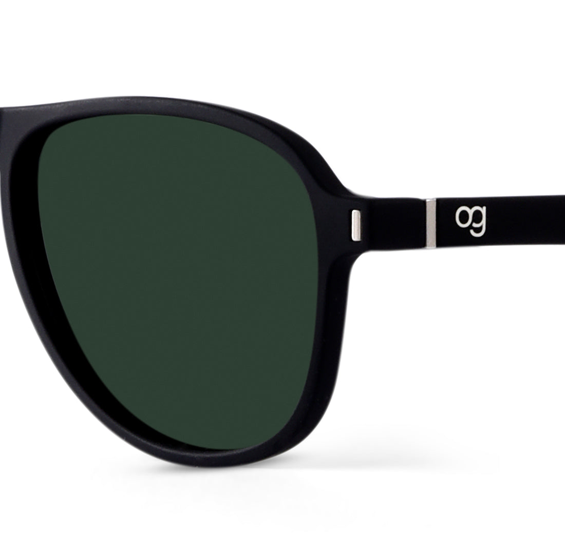 Green Emerald Night Polarized Aviator Sunglasses - View 2