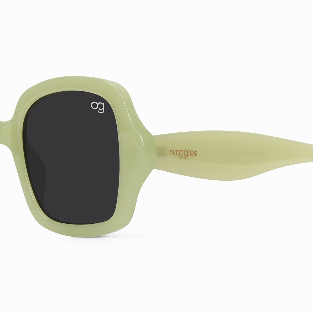 Sage Green Monochromatic Square Sunglasses - View 2