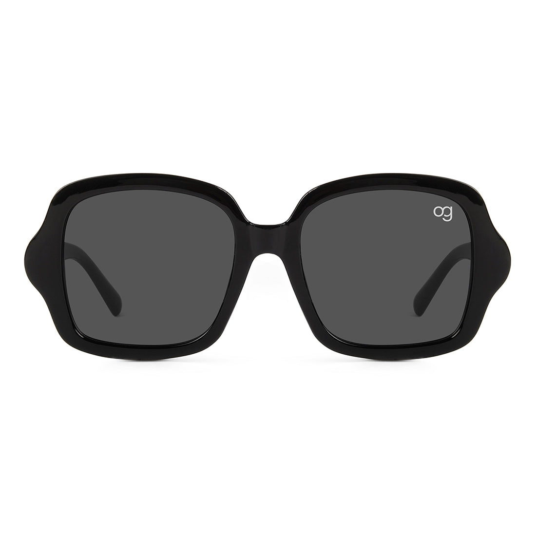 Black Monochromatic Square Sunglasses - View 13