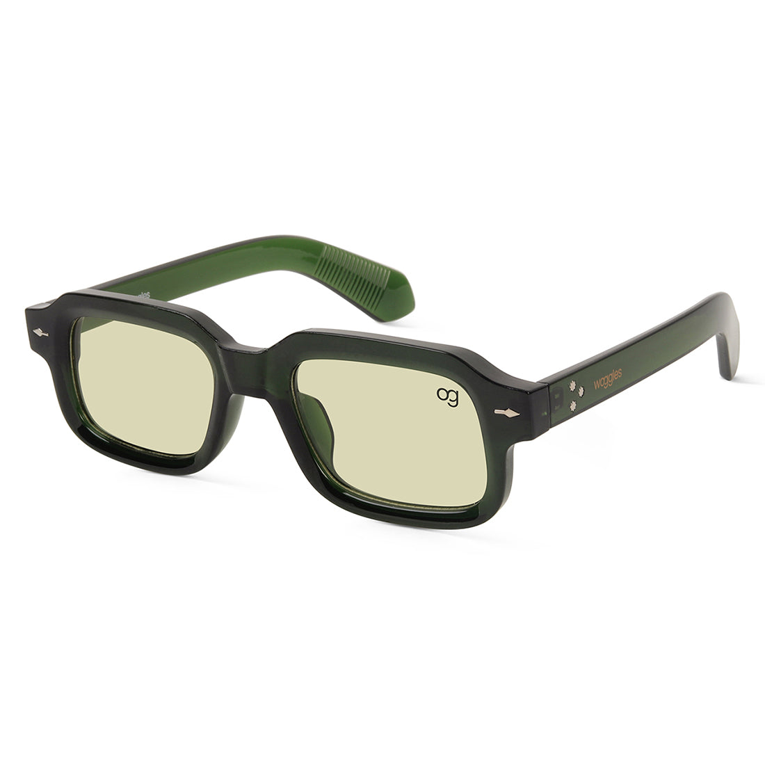 Green Sundown Square Sunglasses