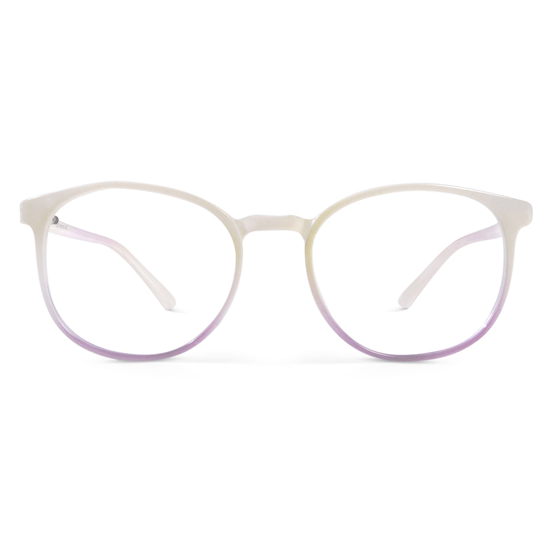 White Zenithal Radiance Round Blue Screen Glasses - View 3