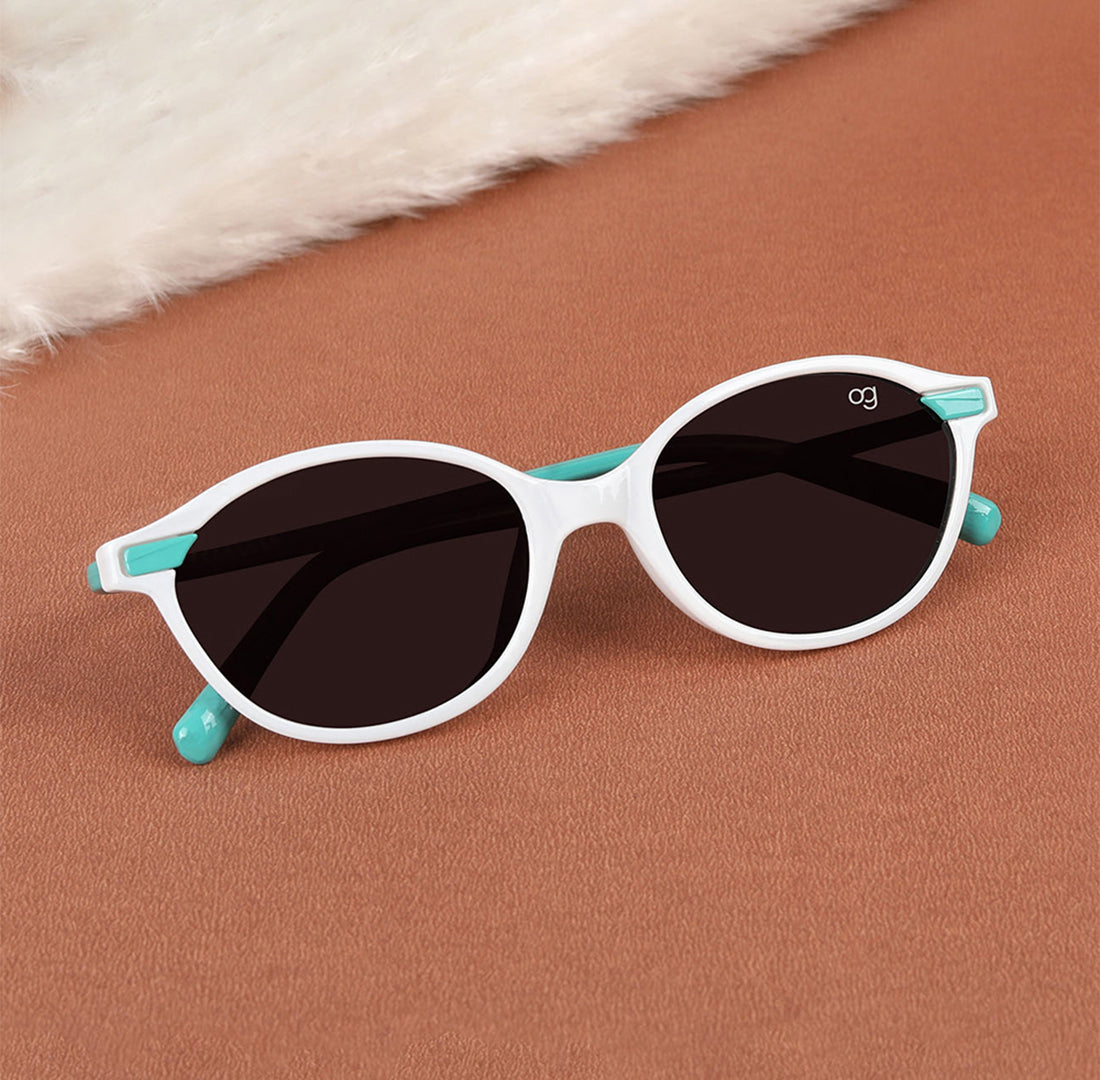 White Bubblebeam Kids Oval Sunglasses