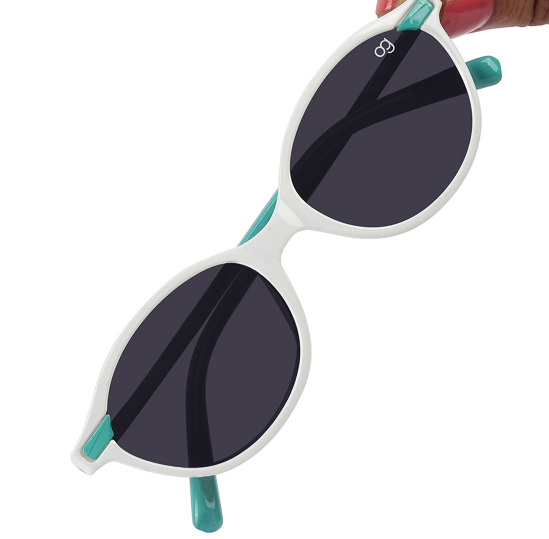 White Bubblebeam Kids Oval Sunglasses - View 3