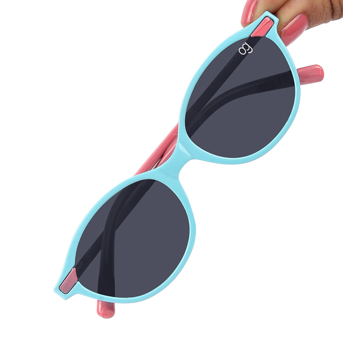 Blue Bubblebeam Kids Oval Sunglasses - View 9