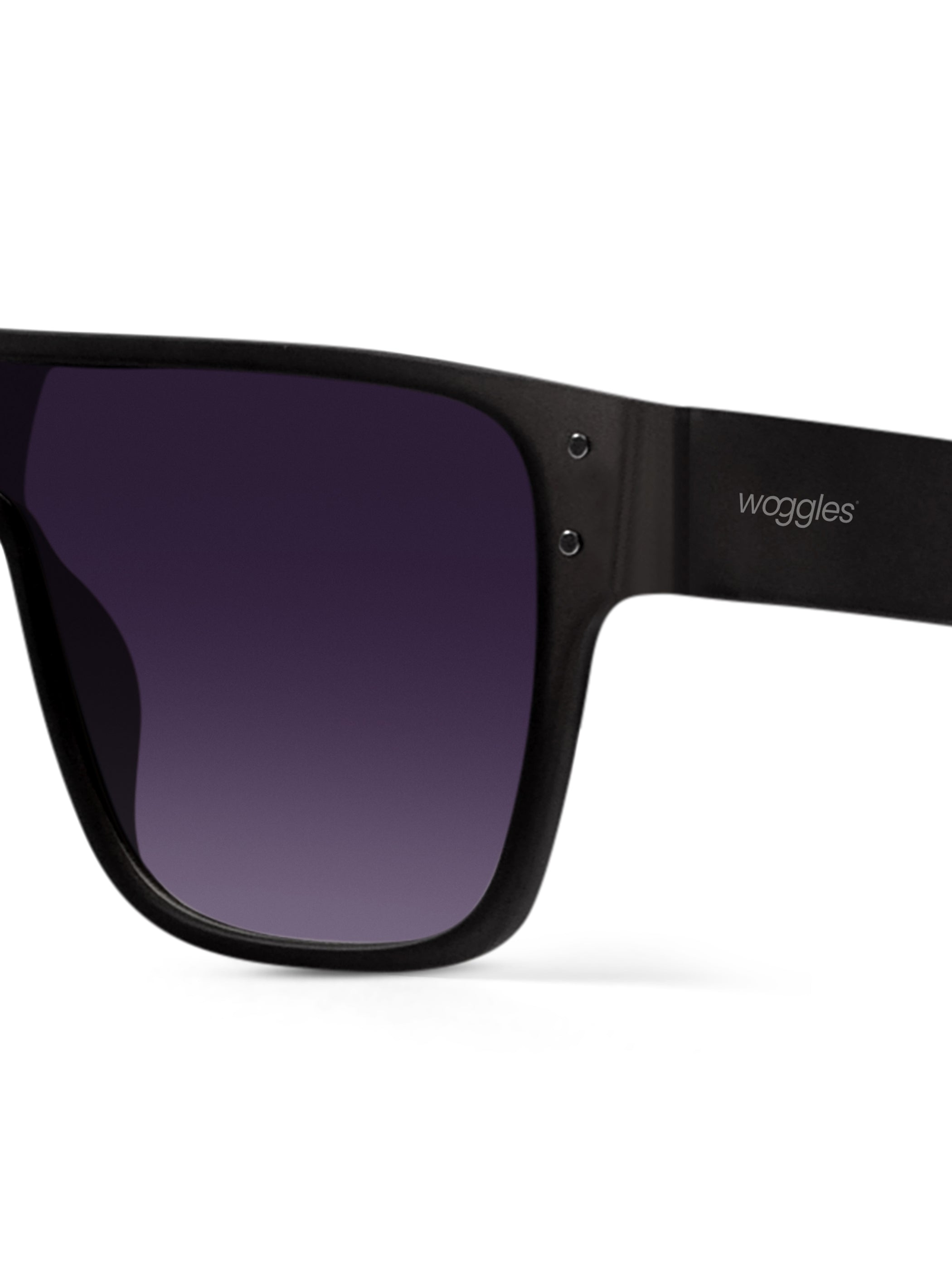 Purple X Matte Black Luminary Black Oversize Sunglasses - View 2