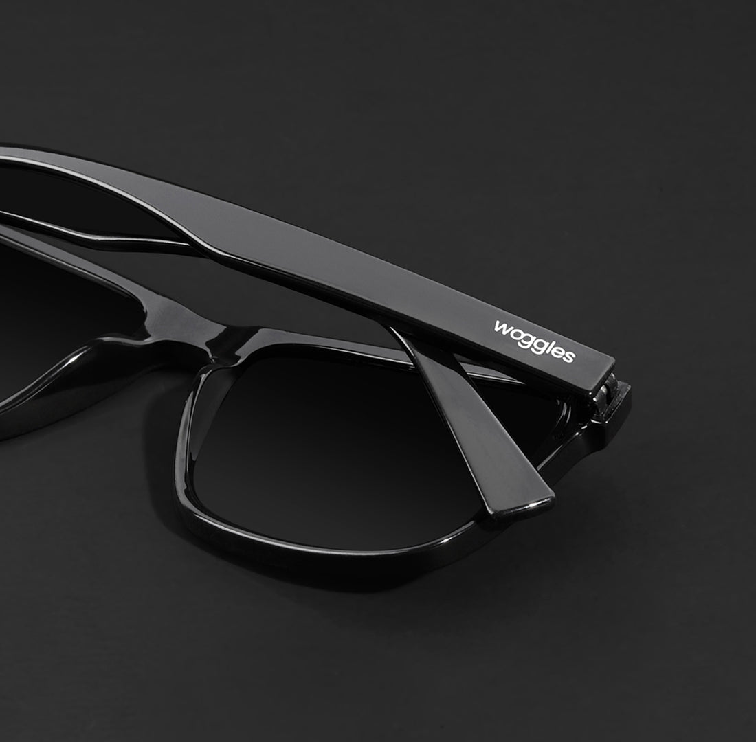 Black Auralite Polarized Square Sunglasses - View 7