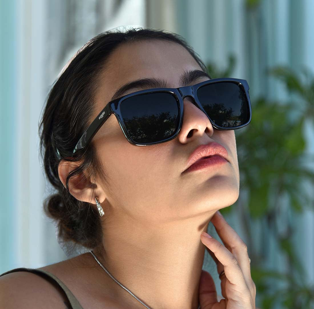Black Auralite Polarized Square Sunglasses - View 9