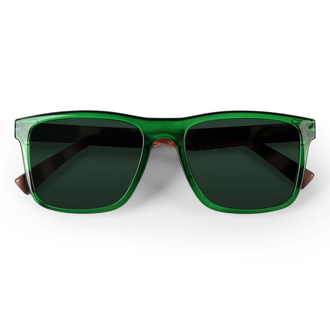 Green Auralite Polarized Square Sunglasses - View 14